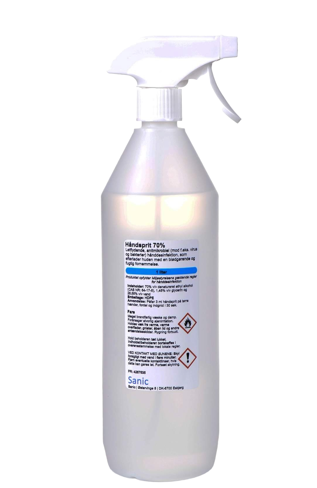 1 liter håndsprit med spray