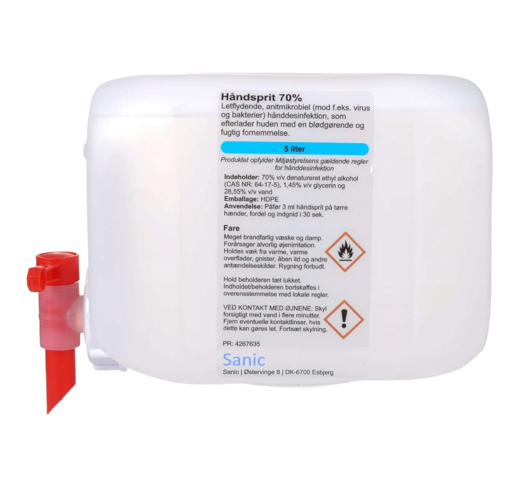 5 liter håndsprit med tappehane